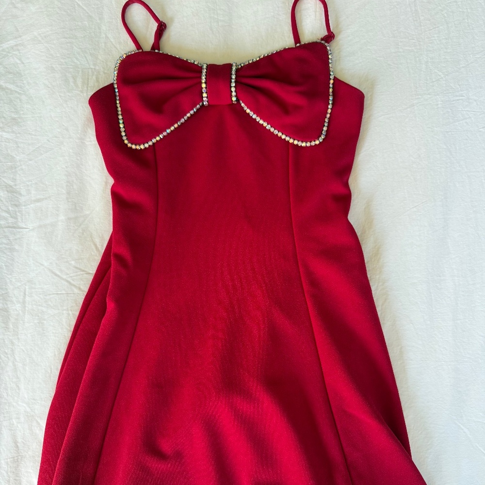 Girls Red Formals Bow Dress NWOT